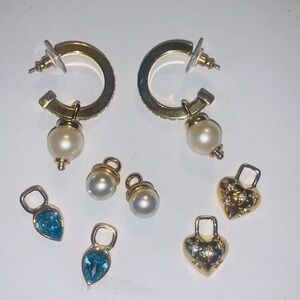 Multi charm interchangeable hoop earings